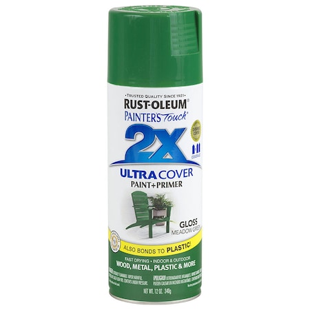 Rust-Oleum Spray Paint, Meadow Green, Gloss, 12 oz 249100